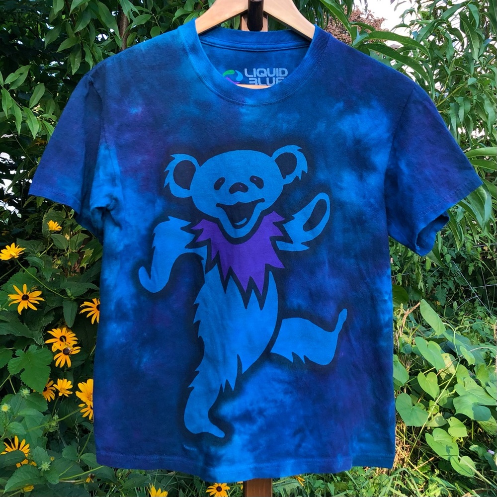 Liquid Blue Grateful Tie Dye Graphic T-Shirt